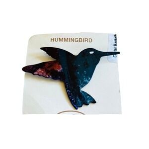 Lazart Hummingbird Brooch Pin VTG Enamel Retro Flashy Artisan large Wild Y2K